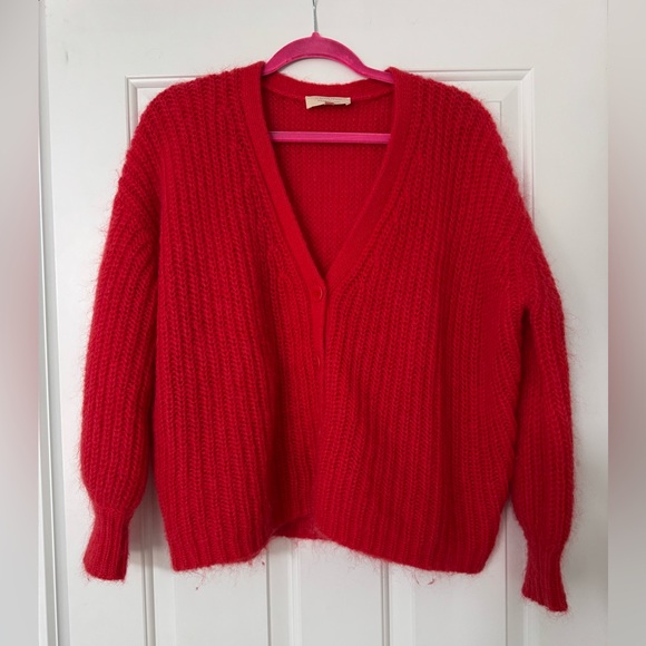 Sézane Red Cardigan - Picture 2 of 3